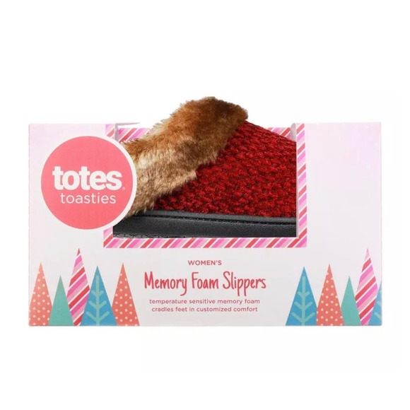 Totes Toasties Chenille Hood Back Slide Memory Foam Slippers - Women's Size 7-8 - Picture 1 of 3